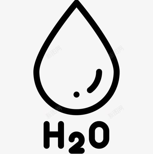 H2o生物学3线性图标svg_新图网 https://ixintu.com H2o 生物学3 线性