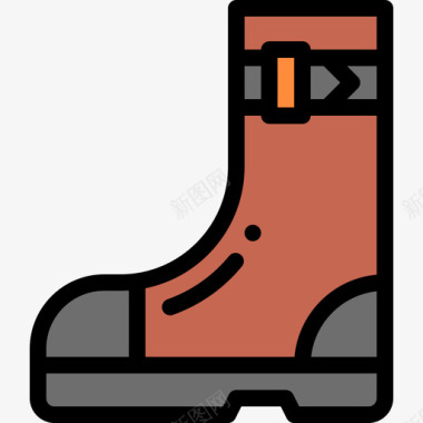 靴子秋季38线性颜色图标图标