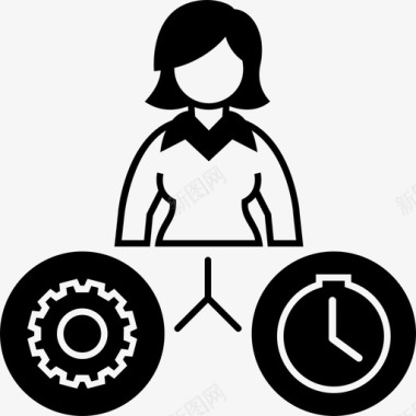 工作与时间业务装备图标图标