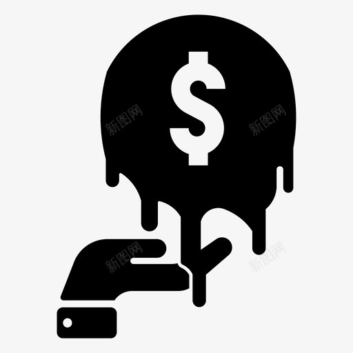 美元通货膨胀通货紧缩财务损失图标svg_新图网 https://ixintu.com 手 美元货币 美元通货膨胀 财务损失 通货紧缩