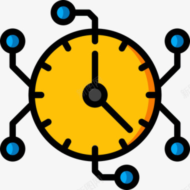 时钟时间管理33线性颜色图标图标