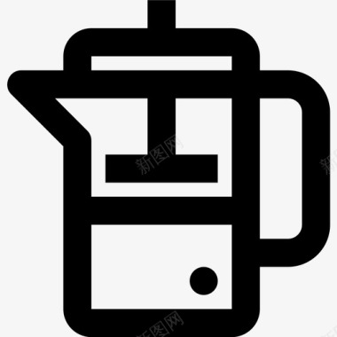 法式印刷机咖啡29直线型图标图标