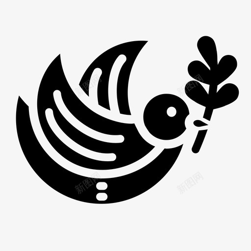 鸽子装饰复活节图标svg_新图网 https://ixintu.com 元素 复活节 符号 装饰 鸽子