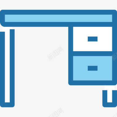 办公桌家具25蓝色图标图标
