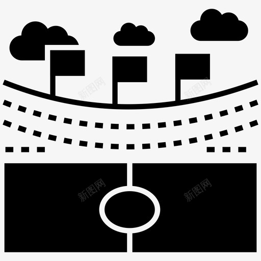 足球场游戏区操场图标svg_新图网 https://ixintu.com 体育场 操场 游戏区 足球区 足球场 足球足球字形图标包