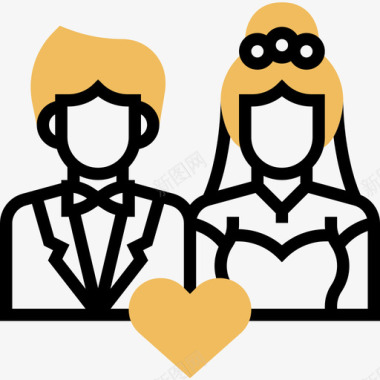 丈夫121号婚礼黄影图标图标