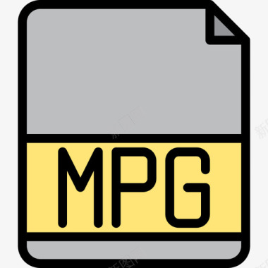 Mpg文件扩展名3线性颜色图标图标
