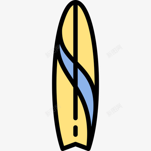 冲浪板夏季8线性颜色图标svg_新图网 https://ixintu.com 冲浪板 夏季8 线性颜色
