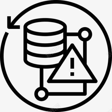 损失网络安全5线性图标图标