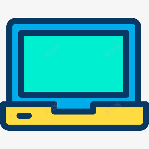 笔记本电脑多媒体35线性彩色图标svg_新图网 https://ixintu.com 多媒体35 笔记本电脑 线性彩色