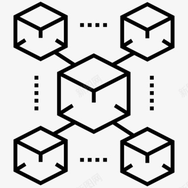 区块链区块系列区块链网络图标图标