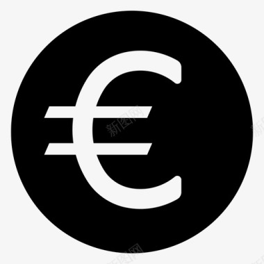 欧元硬币商业现金图标图标