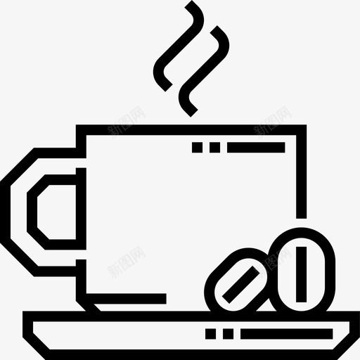 热咖啡17号咖啡厅线性图标svg_新图网 https://ixintu.com 17号咖啡厅 热咖啡 线性