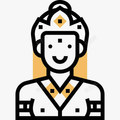 Kartikeya印度教神2黄色阴影图标svg_新图网 https://ixintu.com Kartikeya 印度教神2 黄色阴影