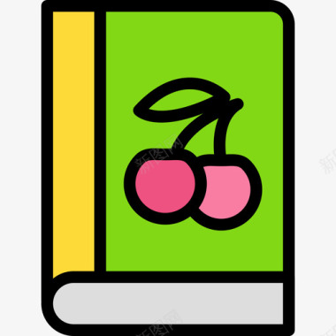 食谱书食物87线性颜色图标图标