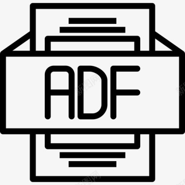 Adf文件类型3线性图标图标