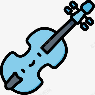 小提琴乐器16线性颜色图标图标