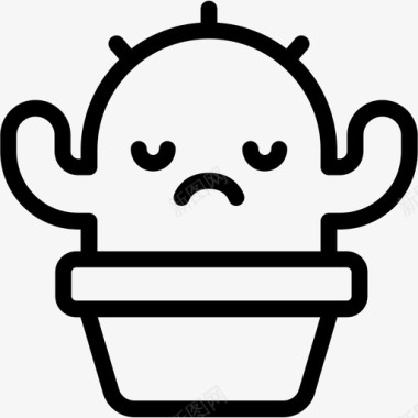 悲伤仙人掌表情图标图标