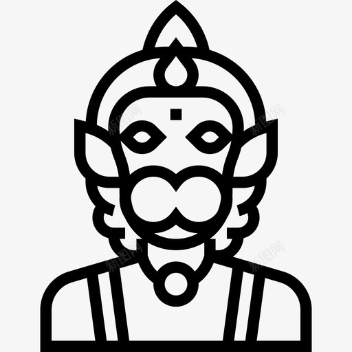 哈努曼印度教神4直系图标svg_新图网 https://ixintu.com 印度教神4 哈努曼 直系