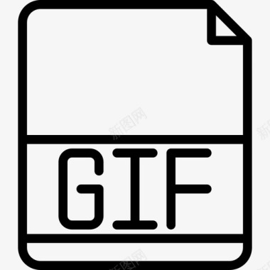 Gif文件扩展名2线性图标图标