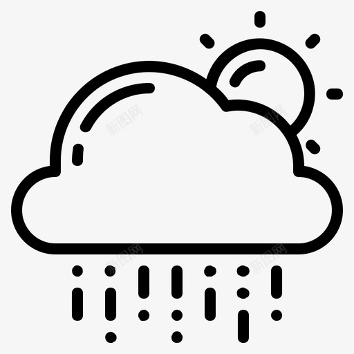 白天下雨混合天气图标svg_新图网 https://ixintu.com 天气 混合 白天下雨