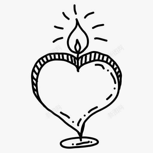心形蜡烛涂鸦二月图标svg_新图网 https://ixintu.com 二月 心形蜡烛 情人节 情人节涂鸦 涂鸦 素描