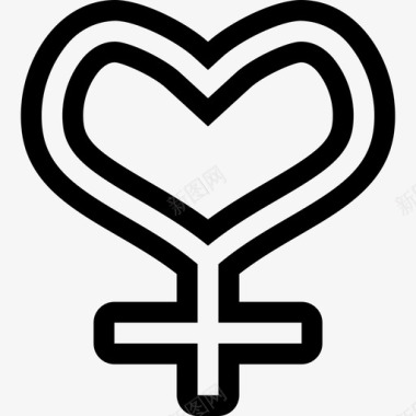性别象征女性心图标图标