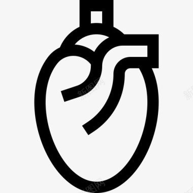 心脏生物学6线性图标图标