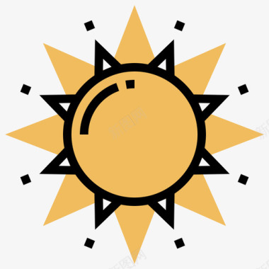 太阳153号天气黄色阴影图标图标
