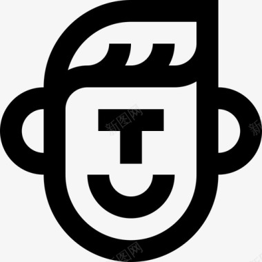 发型男士发型直发图标图标