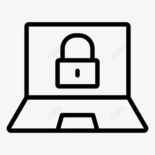 私人笔记本电脑锁图标svg_新图网 https://ixintu.com 互联网和数字营销线图标 保护 安全 私人 笔记本电脑 锁