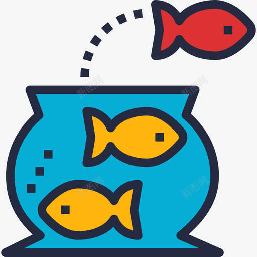 鱼缸商业智能2线性颜色图标svg_新图网 https://ixintu.com 商业智能2 线性颜色 鱼缸