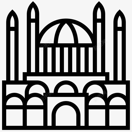 努尔阿斯塔纳清真寺建筑地标图标svg_新图网 https://ixintu.com landmark3line 努尔阿斯塔纳清真寺 地标 建筑