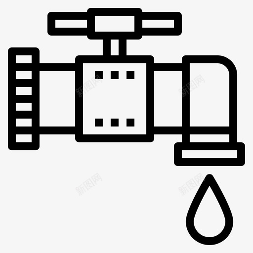 水龙头保护滴水图标svg_新图网 https://ixintu.com 保护 水龙头 滴水 生态 自然