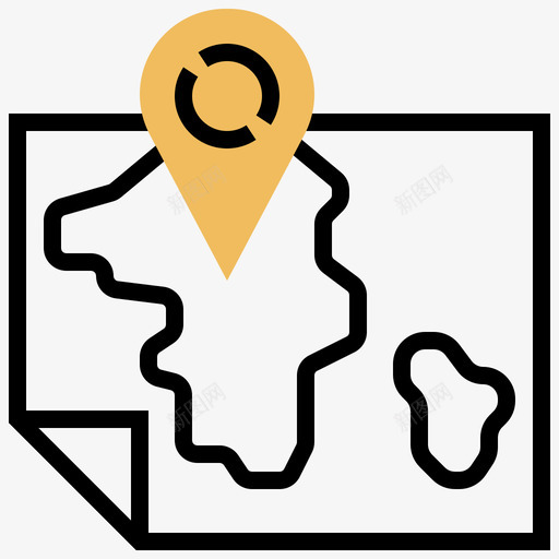地图位置非洲符号黄色阴影图标svg_新图网 https://ixintu.com 地图位置 非洲符号 黄色阴影