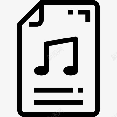 音频文件音乐和多媒体线性图标图标