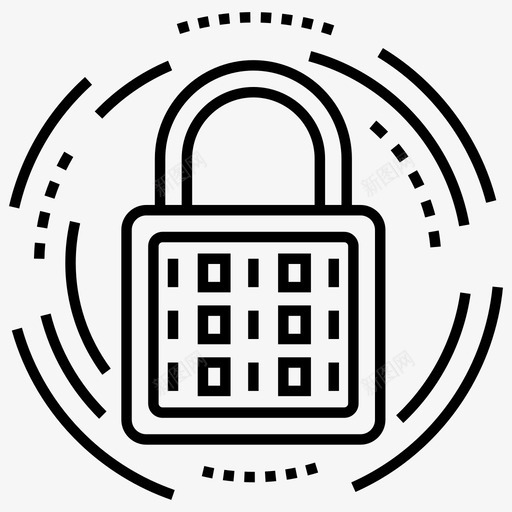 数字锁闩锁挂锁图标svg_新图网 https://ixintu.com 保护 安全 挂锁 数字经济线路图标 数字锁 闩锁