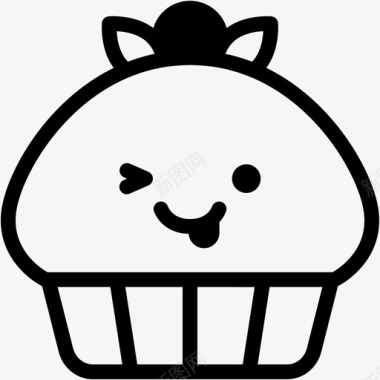 顽皮面包房纸杯蛋糕图标图标