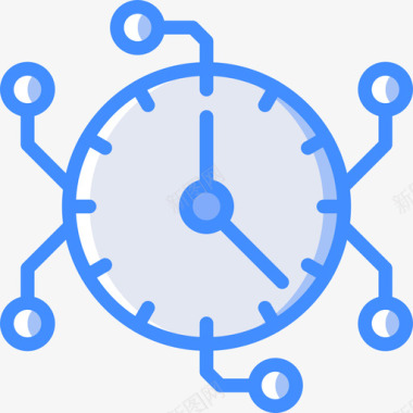 时钟时间管理32蓝色图标图标