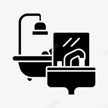 浴室电器家用电器图标图标