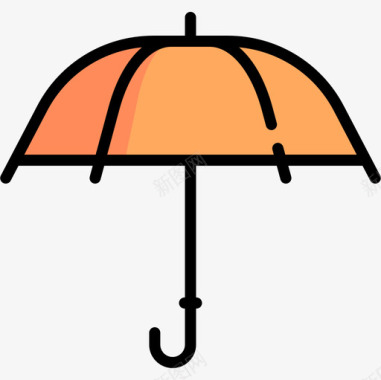 雨伞感恩节45线形颜色图标图标