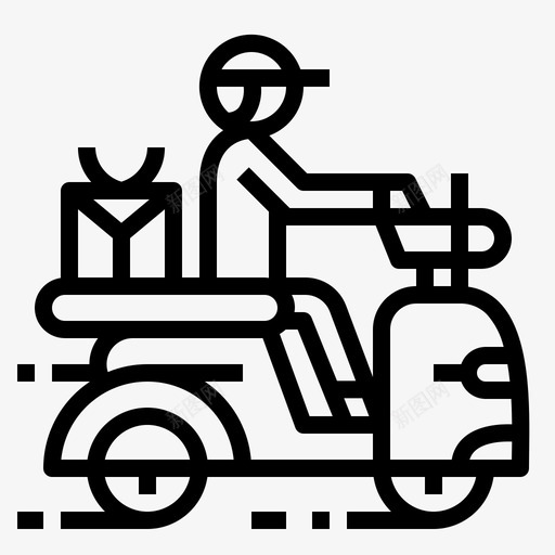 送货自行车骑手图标svg_新图网 https://ixintu.com 滑板车 自行车 送货 餐厅 骑手
