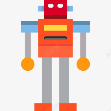 机器人玩具10扁平图标图标