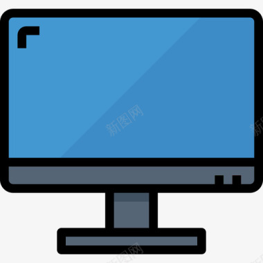 显示器计算机技术5线性彩色图标图标