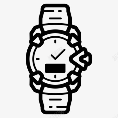 运动手表时钟时间图标图标