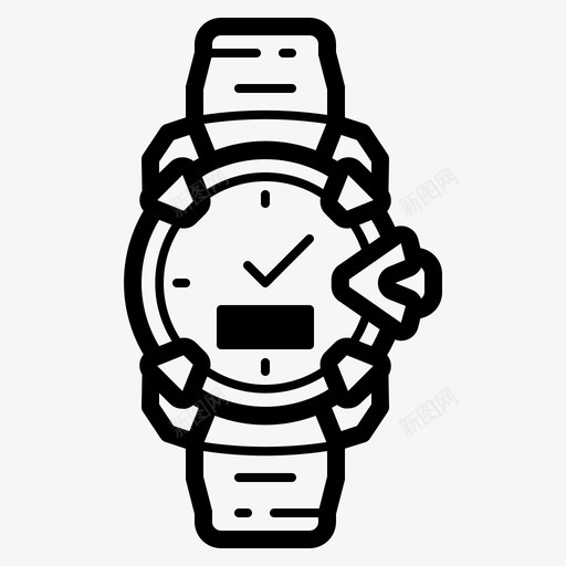 运动手表时钟时间图标svg_新图网 https://ixintu.com 手表 时钟 时间 运动手表 钟表