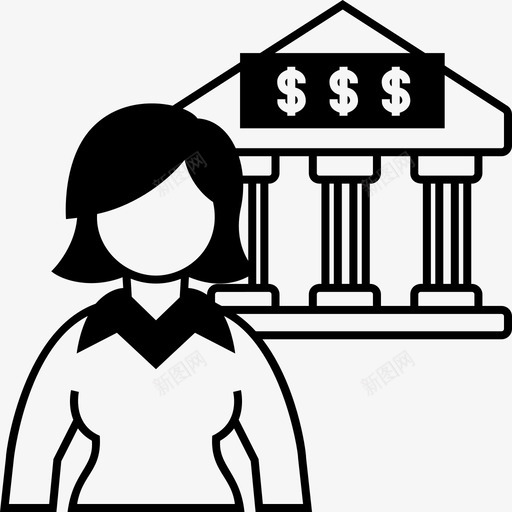 女银行家银行业商界图标svg_新图网 https://ixintu.com 商界 女 女银行家 女高管 银行业