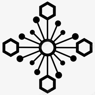 原子结构原子连接化学键合图标图标