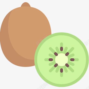 猕猴桃水果和蔬菜15扁平图标图标