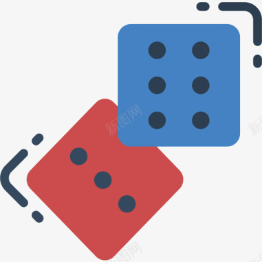 掷骰子运动和游戏4平局图标图标